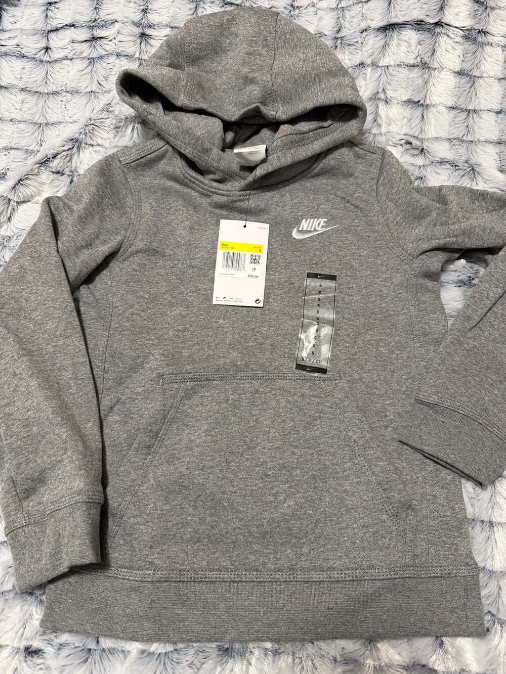 Nike Kids Sportswear Pullover Hoodie Grey Size S